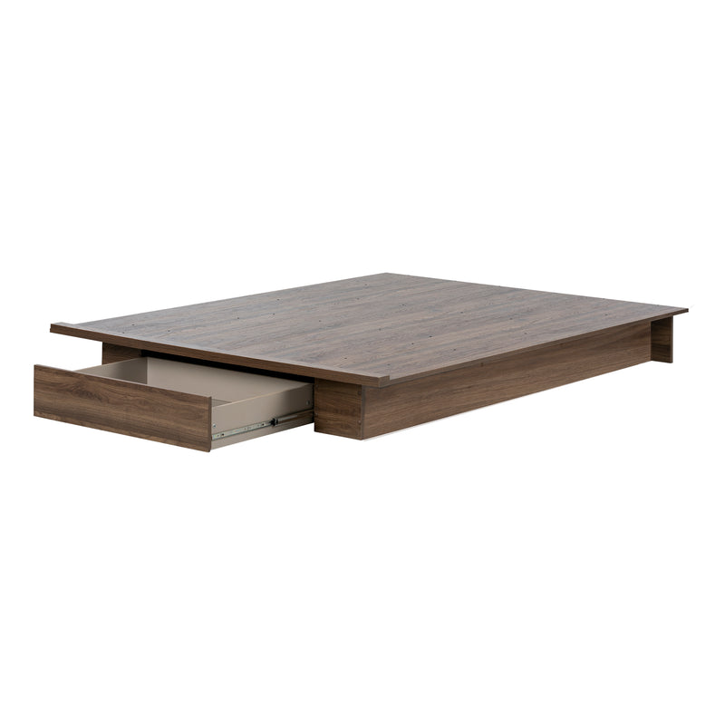 Double / queen platform bed - Tao natural walnut