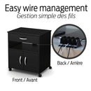Rangement à imprimante sur roulettes Axess - Noir solide
