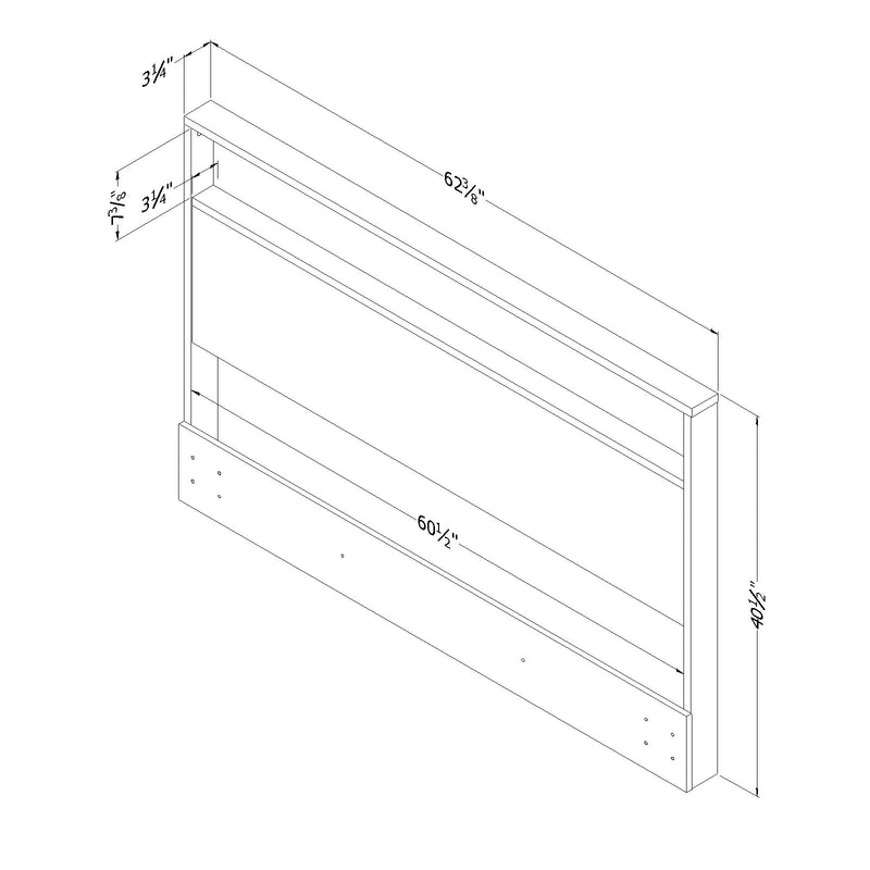 Tao - Double/Queen Headboard with Shelf -- Natural Walnut
