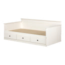 Lit de jour avec rangement simple 39" Plenny - Blanc antique