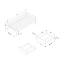 Lit de jour en bois massif avec tiroirs de rangement simple 39" Sweedi - Bois naturel