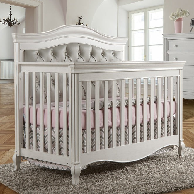 Crib Diamante Vintage White/Grey leather