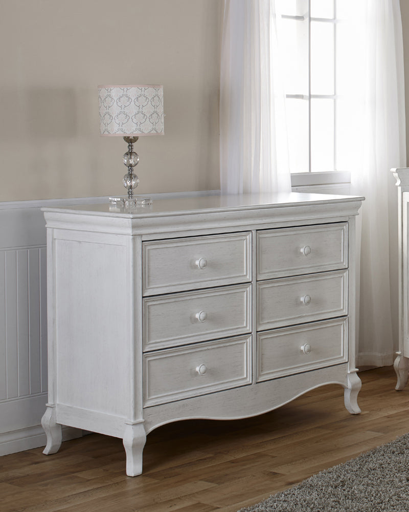 Crib and Double Dresser Dimante Vintage White/Wood decor