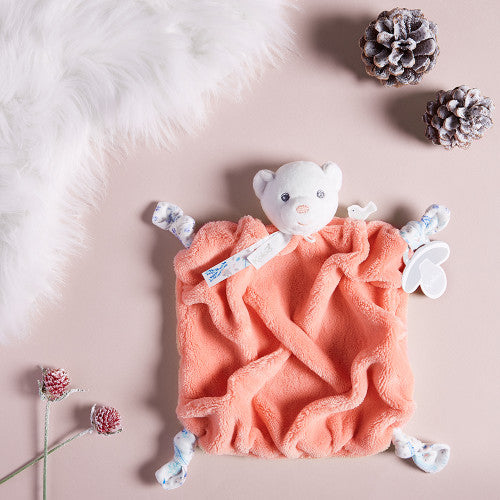 Doudou Plume - Ourson Corail