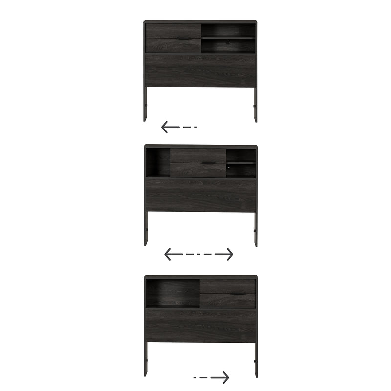 Tête de lit avec rangement simple 39" Fynn - Chêne gris