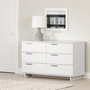 Bureau double 6 tiroirs Cavalleri -Blanc solide