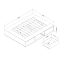 Queen Fusion 6-Drawer Platform Bed - Aged Oak