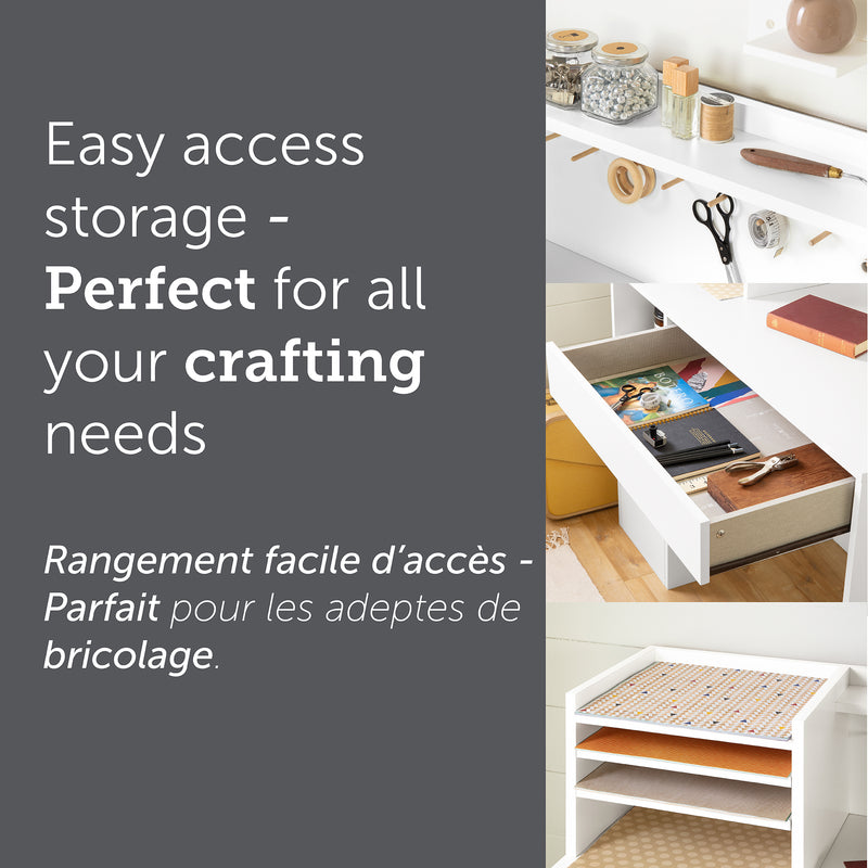 Crea - Craft Table with Hutch