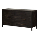Bureau double 6 tiroirs Gravity - Noir antique