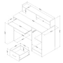 Bureau de travail avec support à clavier Axess - Blanc solide