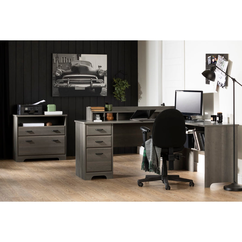 Bureau avec huche amovible Versa - Érable cendré