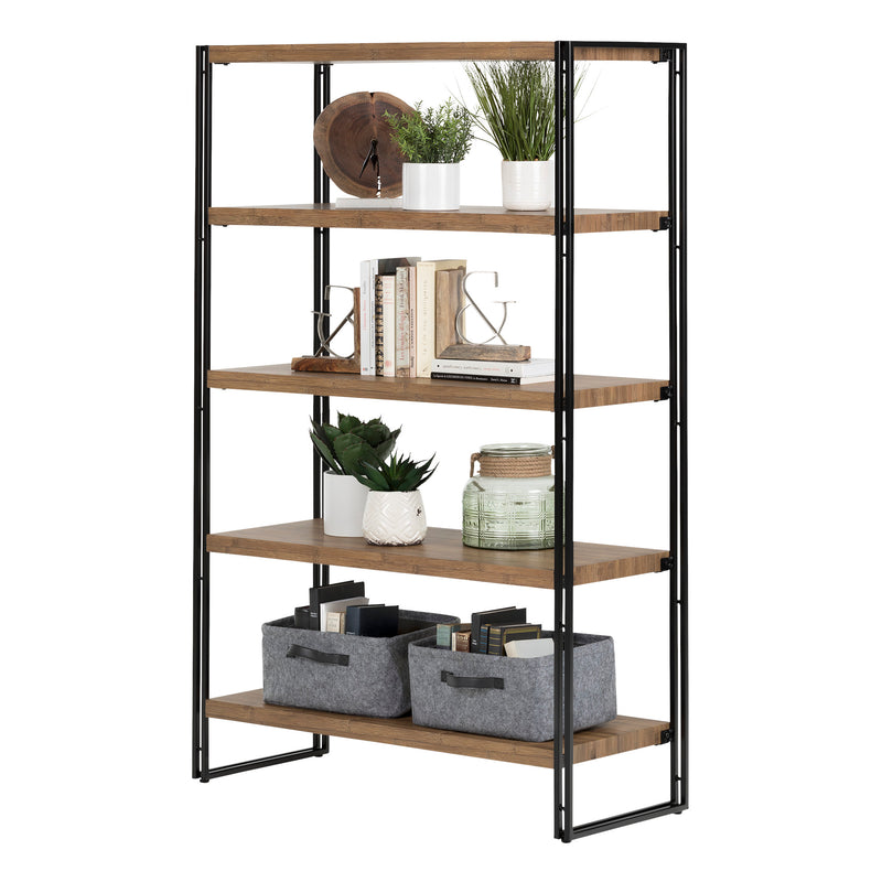 5 Fixed Shelves - Shelving Unit  Gimetri Rustic Bamboo 11521