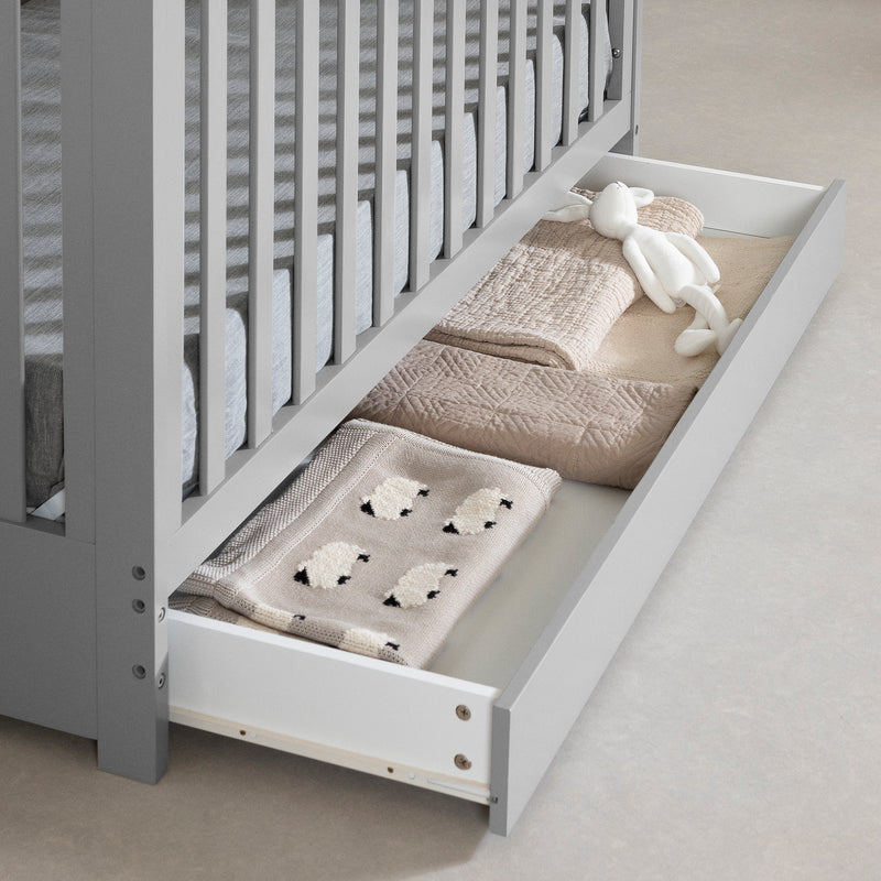 Crib with Drawer  Cookie Soft Gray 12310