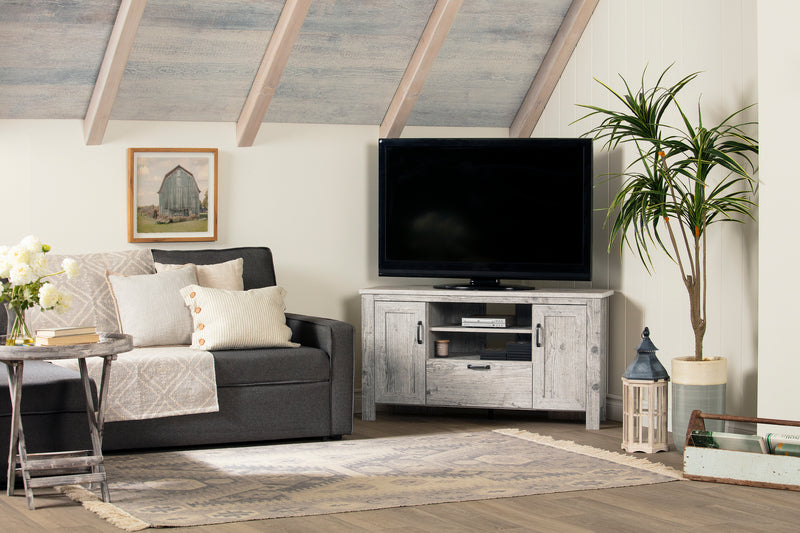 Meuble TV en coin 55" Lionel - Pin bord de mer