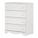 Commode 4 tiroirs Savannah - Blanc solide