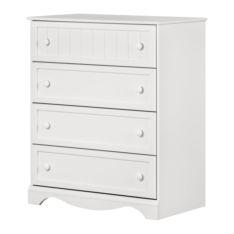 Commode 4 tiroirs Savannah-Blanc solide