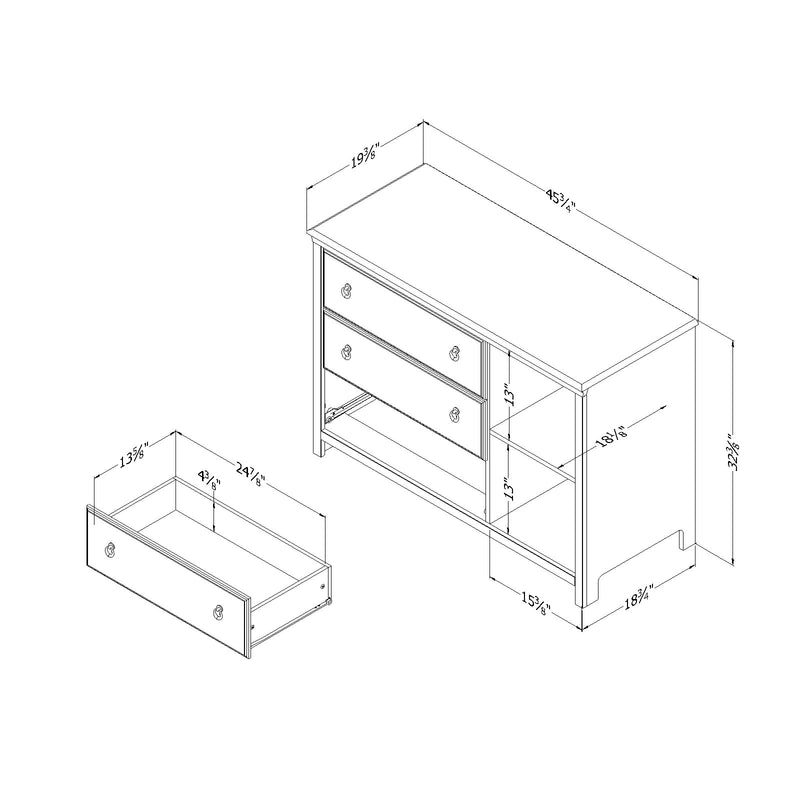 Cotton Candy - 3 Drawer Chest with Baskets