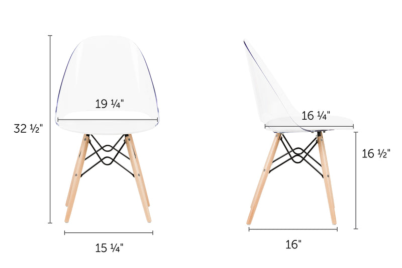 Eiffel Style Office Chair  Annexe Clear and White 100275