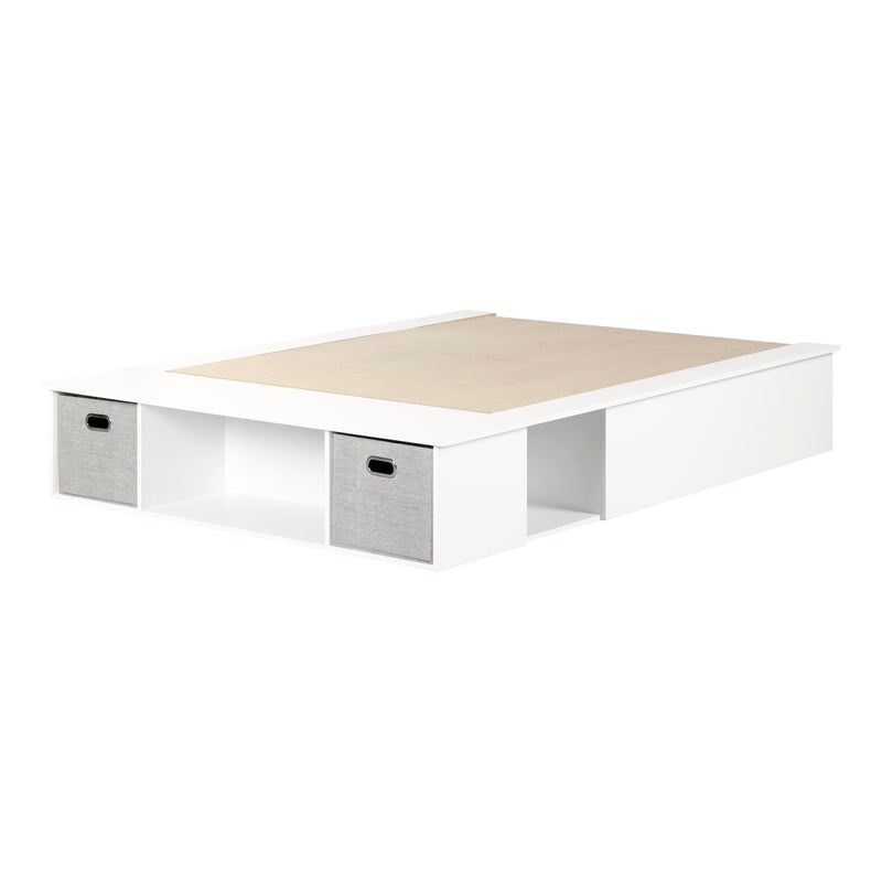 Lit avec rangement 60" Vito - Blanc solide