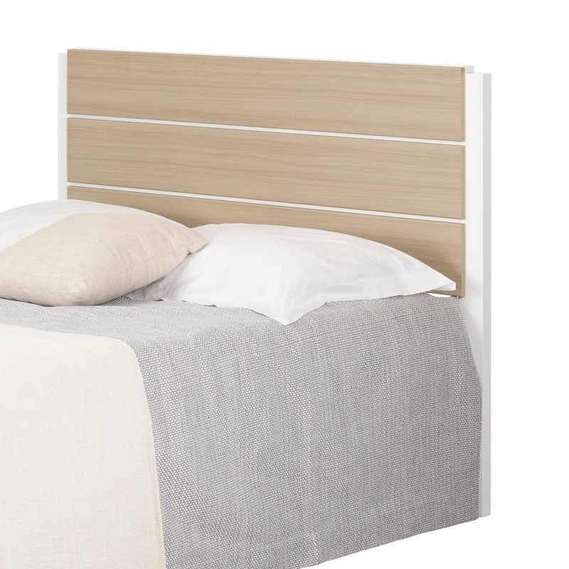 Tête de lit double 54" Munich - Blanc et Orme naturel