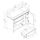 Cotton Candy Changing Table with Surround -- Pure White