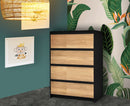 Chest of 4 drawers - Black and Natural