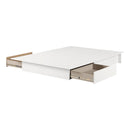 Lit plateforme 2 tiroirs double/queen 54"/60" Fusion - Blanc solide