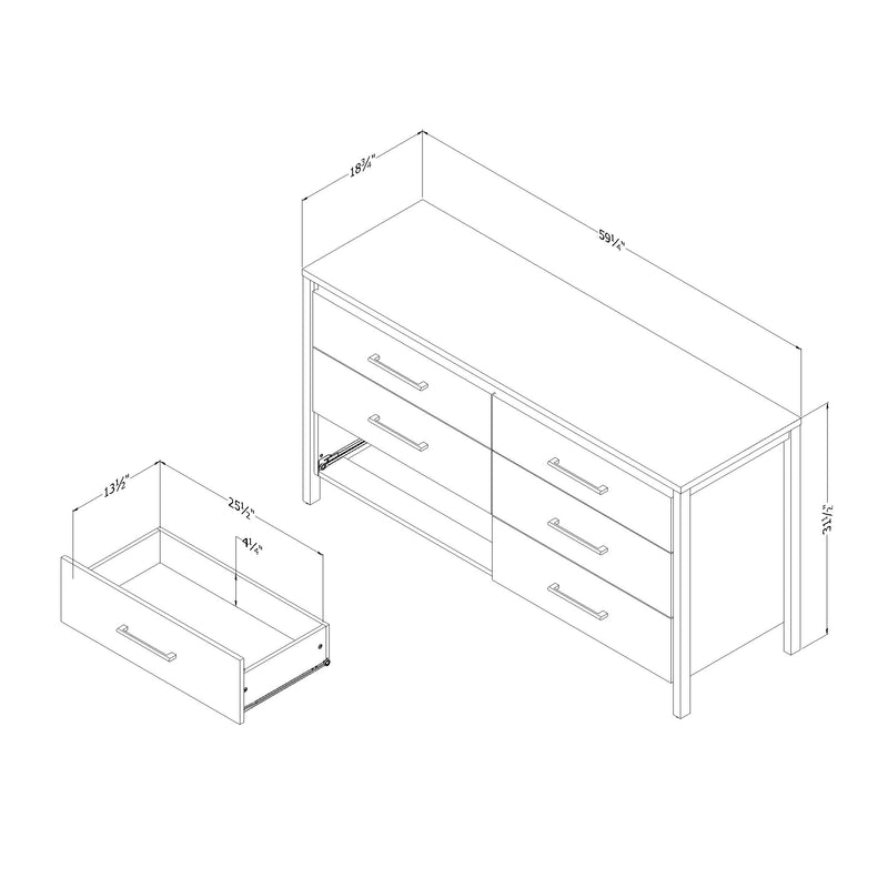 Bureau double Gravity - Érable cendré