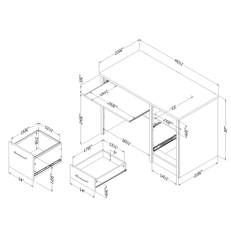 Bureau de travail Gravity - Érable cendré