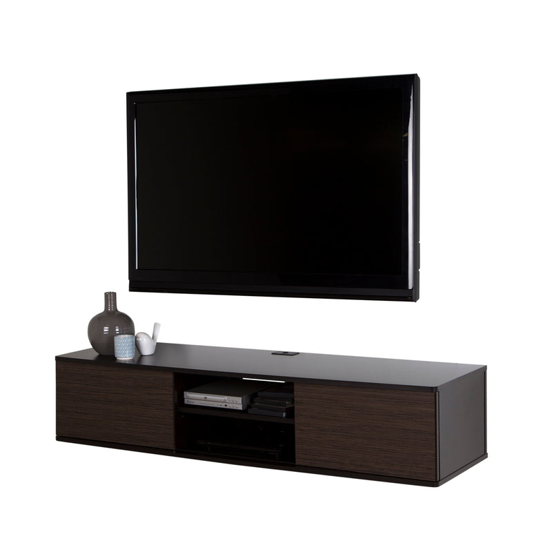 Console média murale 65" Agora - Chocolat et Zebrano