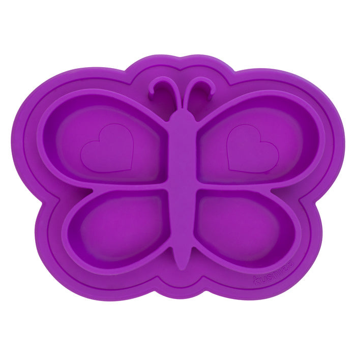 Assiette en silicone Siliplate - Papillon Mauve