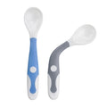 Cuillères flexibles (Paq 2) - Silibend Bleu/Gris — Kushies Baby
