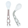 Paquet de 2 cuillères Silibend - Gris taupe et vieu rose — Kushies Baby