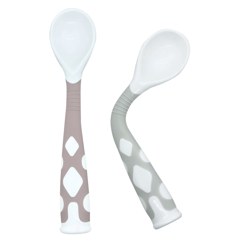 Paquet de 2 cuillères Silibend - Gris taupe et vieu rose