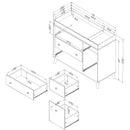 Table à langer Yodi- Noyer naturel et Blanc