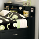 Tête de lit bibliothèque double 54" Step One - Noir solide