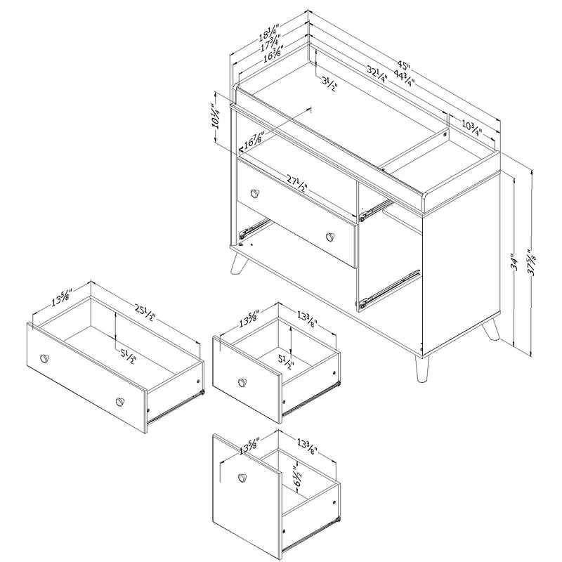 Yodi - Changing table with drawers