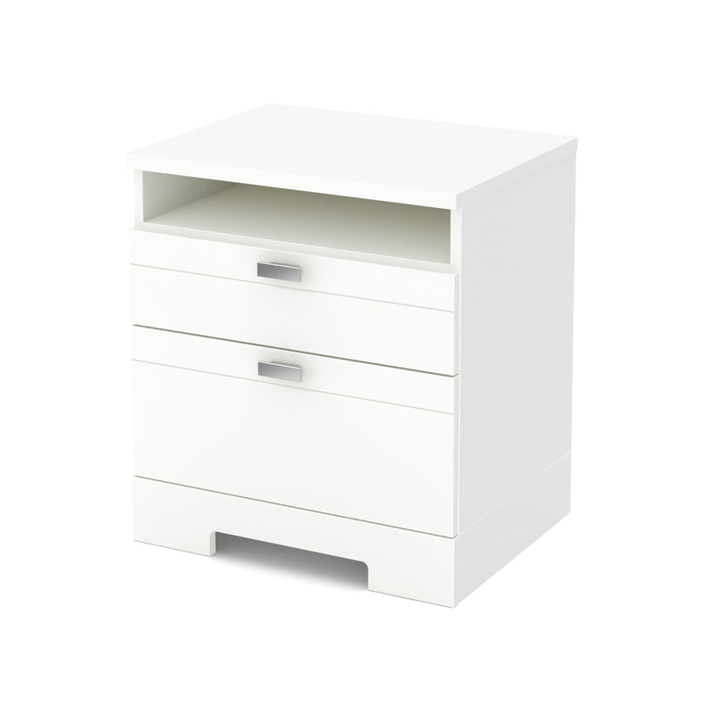 Nightstand with Cord Catcher  Reevo Pure White 3840060