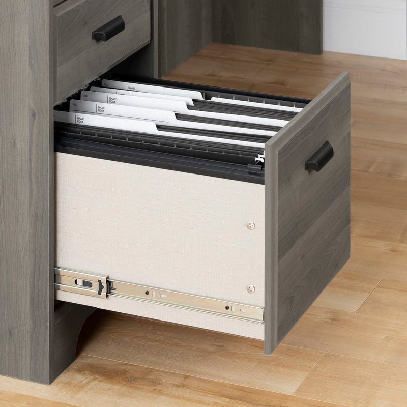 Bureau avec huche amovible Versa - Érable cendré