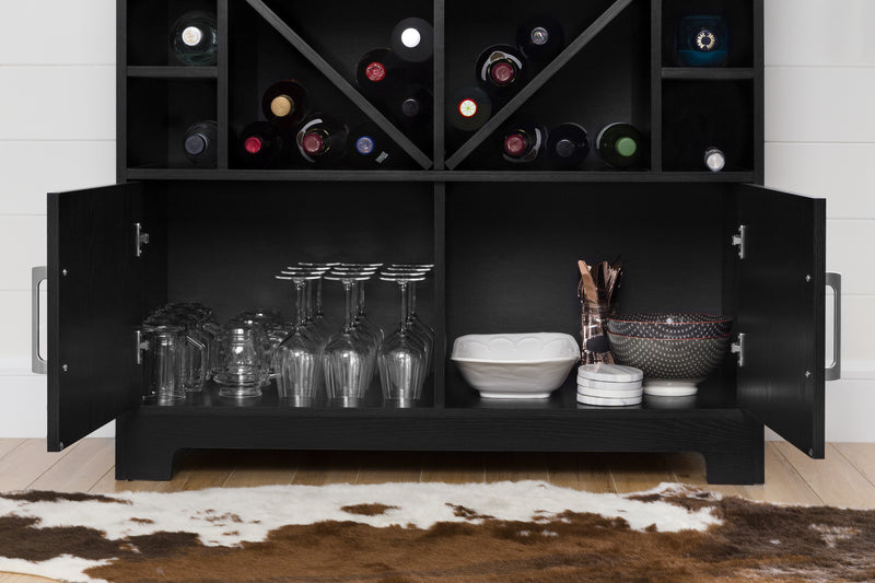 Bar Cabinet and Bottle Storage  Vietti Black Oak 10470