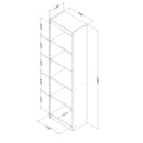 Bibliothèque étroite 5 tablettes Axess - Myrtille