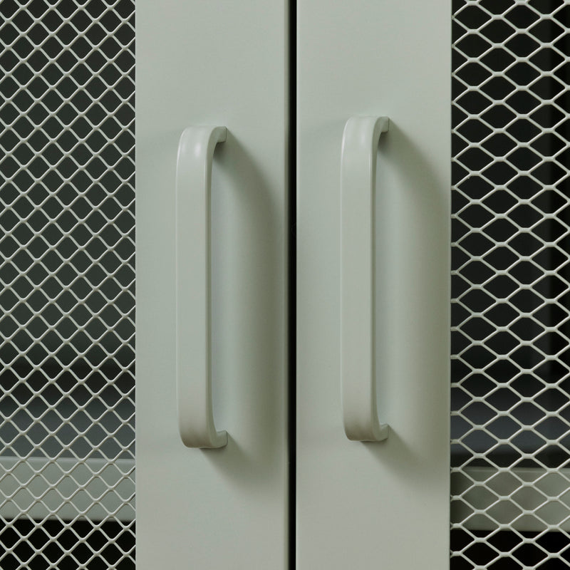 Meuble de rangement avec portes grillagées en métal Crea-Vert sauge