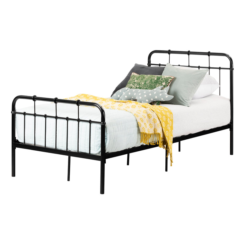 Cotton Candy - Full Metal Single Bed 39'' - Solid Black Color