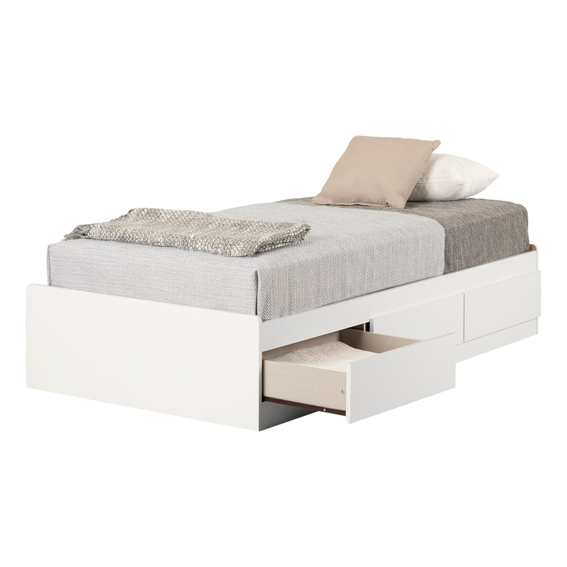 Lit matelot 3 tiroirs simple 39" Munich - Blanc solide