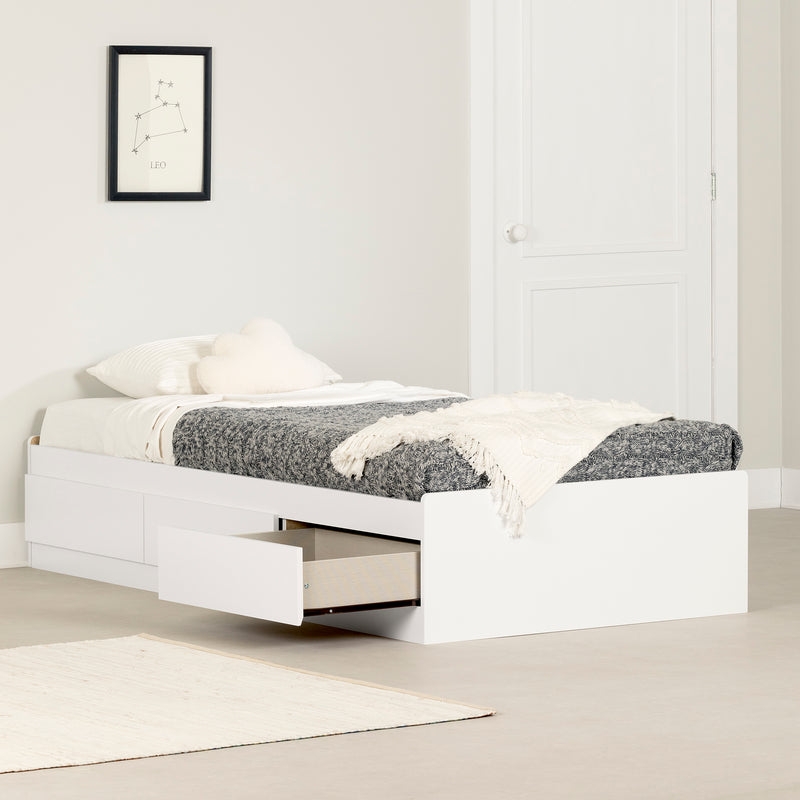 Lit matelot 3 tiroirs simple 39" Vito-Blanc solide