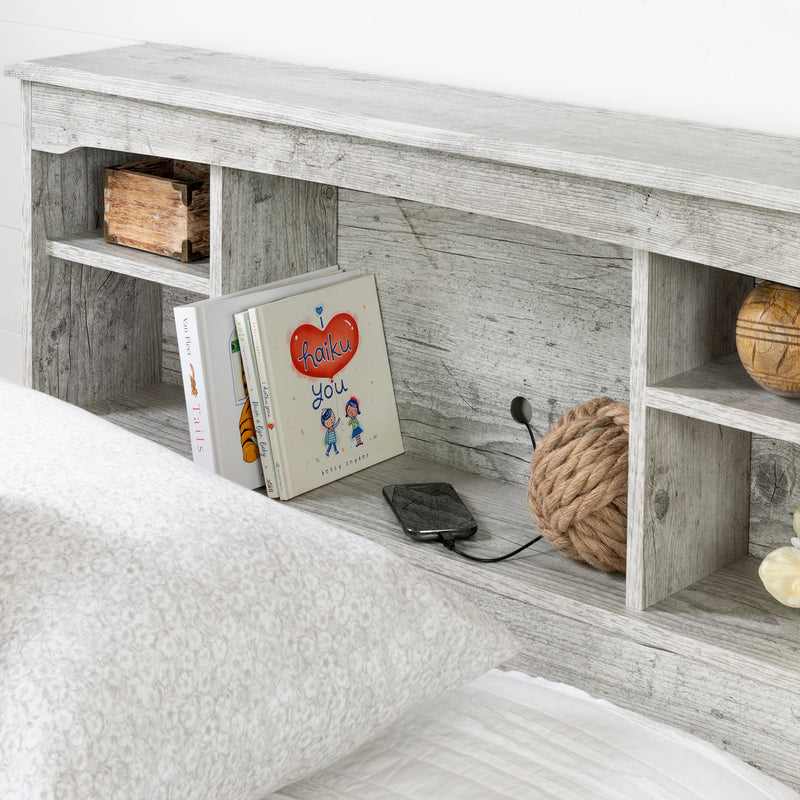 Ensemble lit matelot et tête de lit bibliothèque simple 39" Aviron - Pin bord de mer