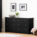 Bureau double 6 tiroirs Vito-Noir solide