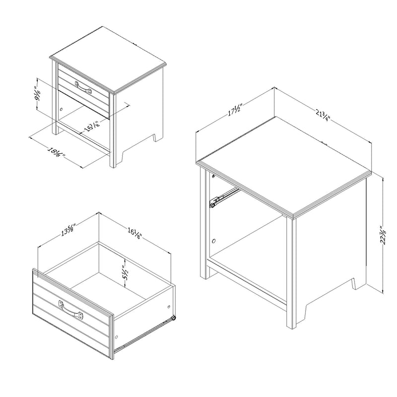 Table de chevet Ulysses - Myrtille