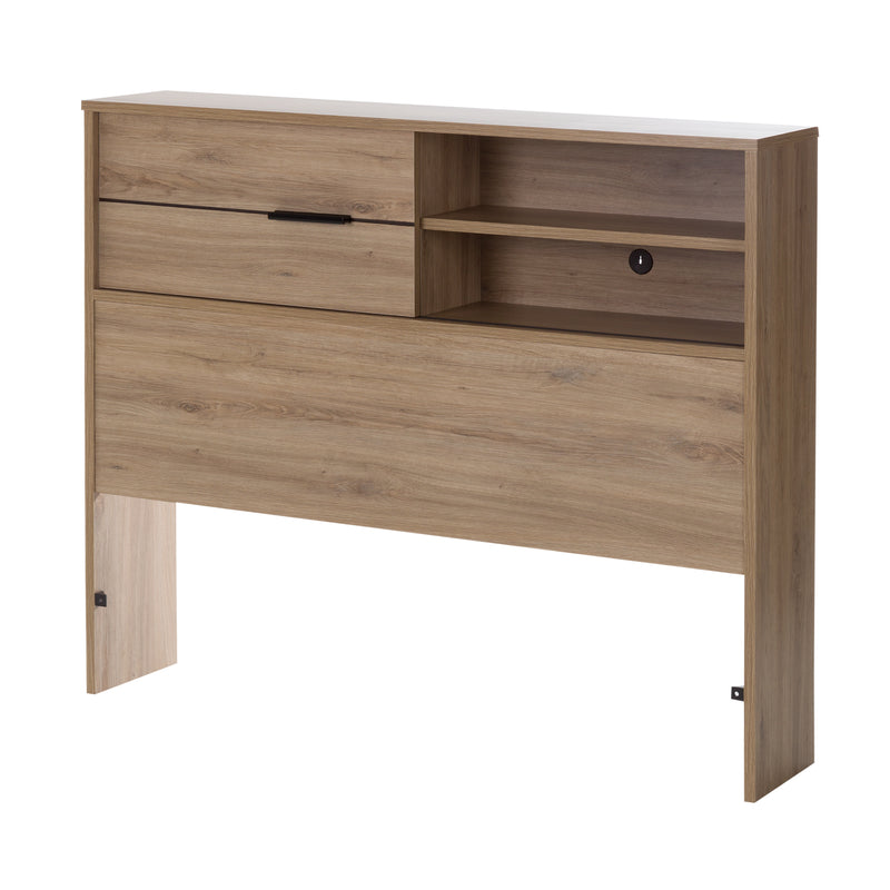 Tête de lit avec rangement simple 39" Fynn - Chêne rustique