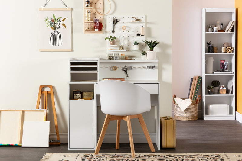 Table de bricolage avec huche Crea-Blanc solide